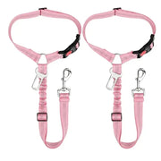 2-Pack Pet Car Seat Belt Dog Leash – Adjustable Safety Tether with Bungee Buffer