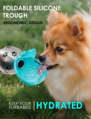 CO'ESSTRA Stainless Steel Pet Water Bottle with Foldable Drinking Trough – 285ml