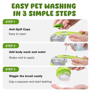 Pet Bath Brush 2 in 1 Dog Bath Brush with Built-in Shampoo Dispenser Multi-functional Dog Bath Brush for Long & Short Haired Dogs Cats Shower