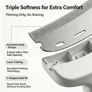 Stainless Steel Dog Hair Remover Comb - Floating Detangler with One-Click Knot Opener