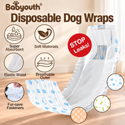 Babyouth Disposable Male Dog Wraps | Small, 12-Pack